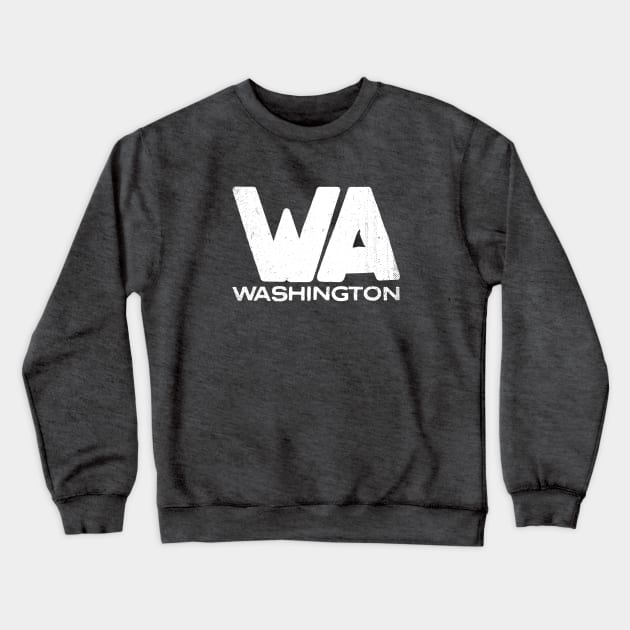 WA Washington Vintage State Typography Crewneck Sweatshirt by Commykaze